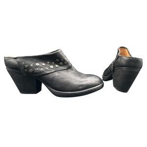 Söfft Black Leather Studded Mule Clogs 1107001 Size 10 / 42 western chic sofft